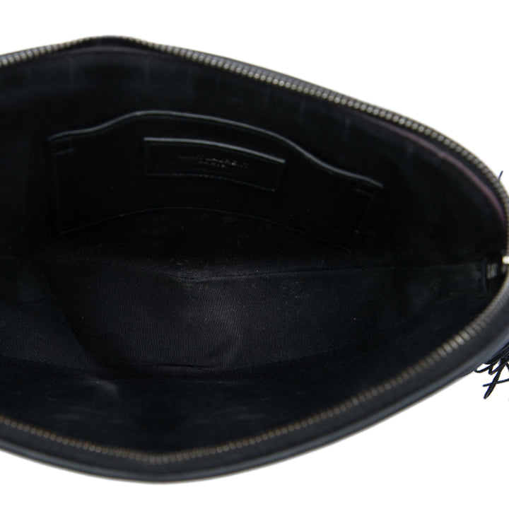 Saint Laurent Cuir Monogram Heart Pompon Sac porté croisé