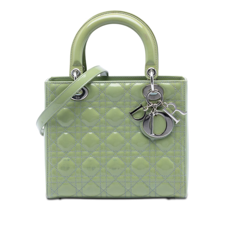 Dior Medium Cuir verni Cannage Lady Dior