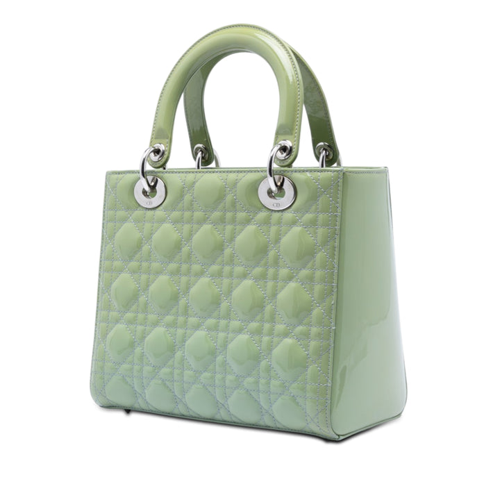 Dior Medium Cuir verni Cannage Lady Dior