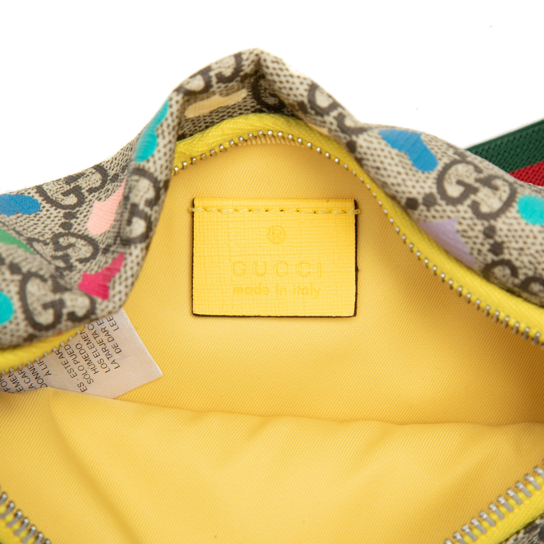 Kids Hearts Web Sac ceinture GG Supreme Beige