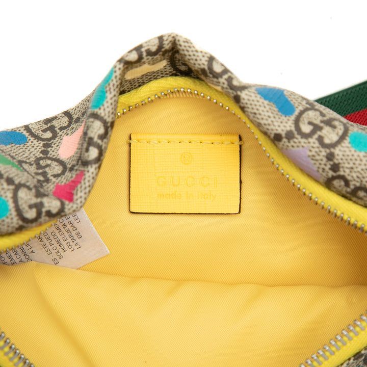 Kids Hearts Web Sac ceinture GG Supreme Beige