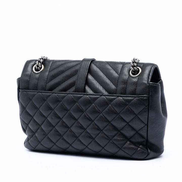 Saint Laurent Medium Sheepskin Triquilt Monogram College Sac