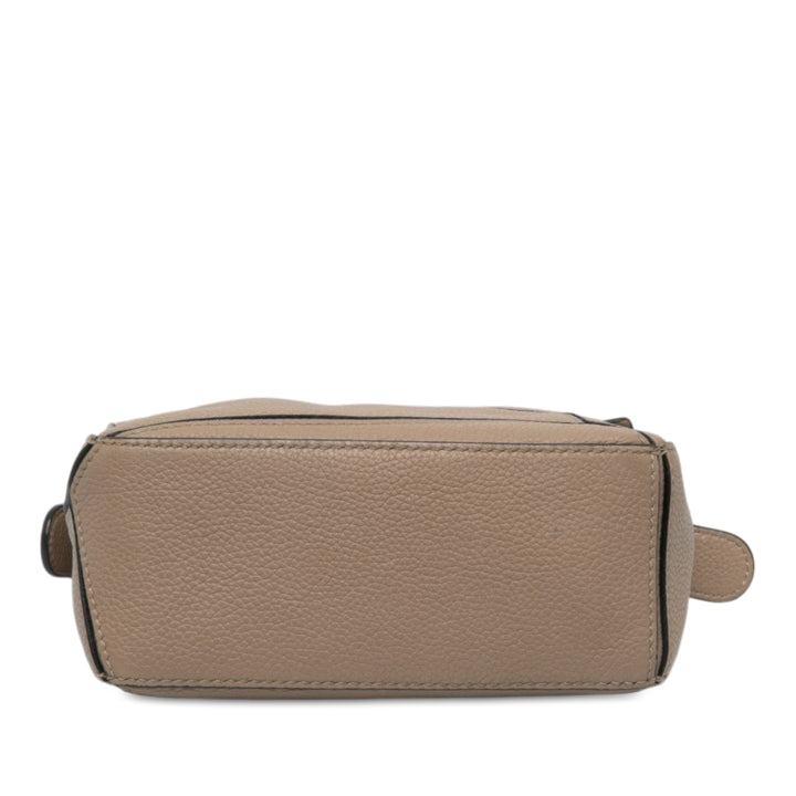 LOEWE Puzzle Sac Mini Cuir de veau Marron – vue 3 – GABY PARIS