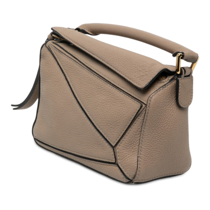 LOEWE Puzzle Sac Mini Cuir de veau Marron – vue 6 – GABY PARIS