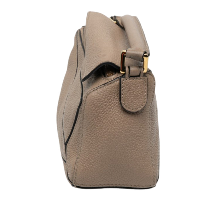 LOEWE Puzzle Sac Mini Cuir de veau Marron – vue 7 – GABY PARIS
