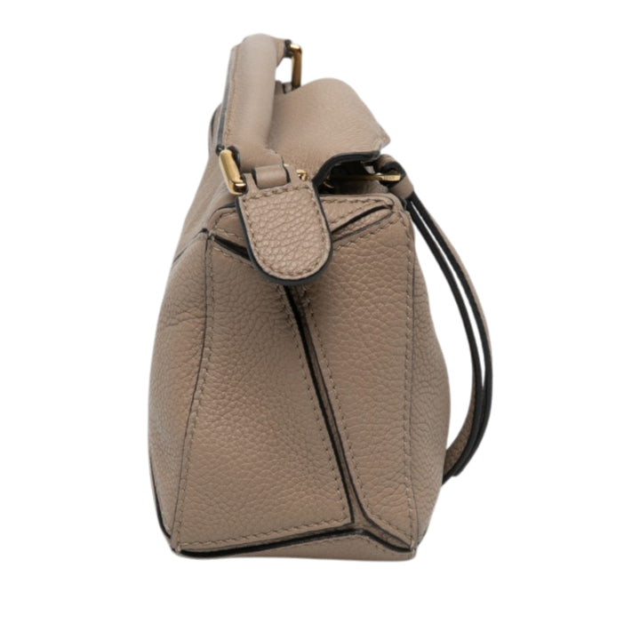 LOEWE Puzzle Sac Mini Cuir de veau Marron – vue 8 – GABY PARIS