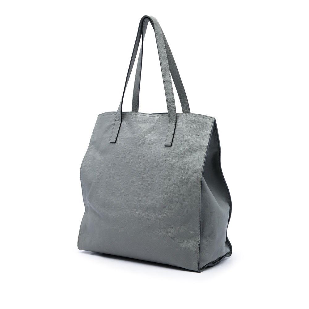 Prada Cabas Saffiano Moyen Gris – vue 2 – GABY PARIS