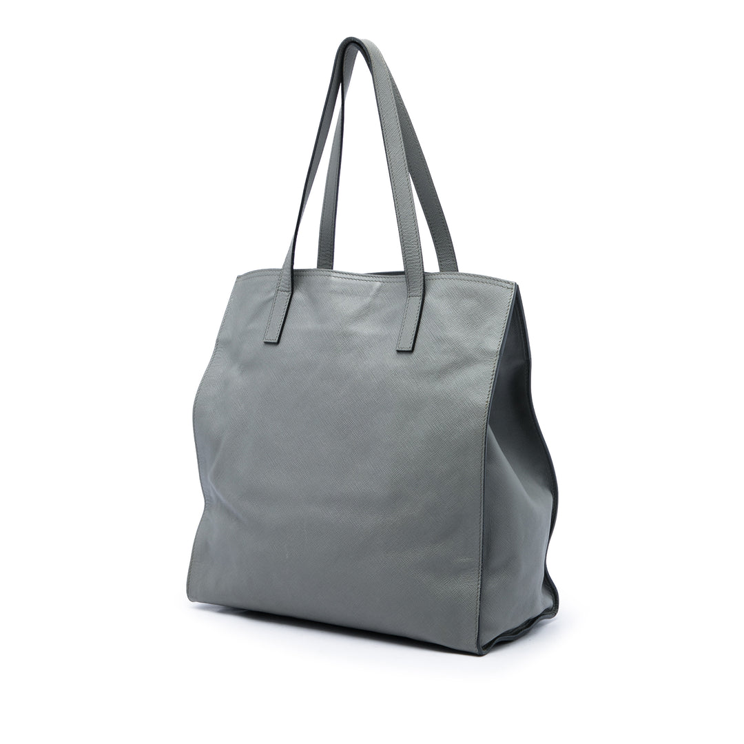 Prada Cabas Saffiano Moyen Gris – vue 2 – GABY PARIS