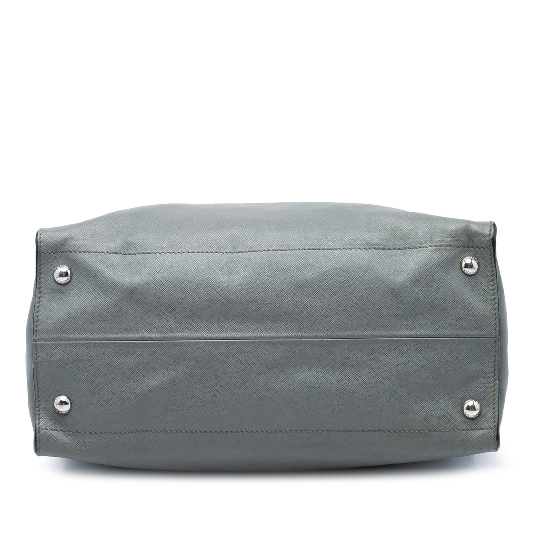Prada Cabas Saffiano Moyen Gris – vue 3 – GABY PARIS