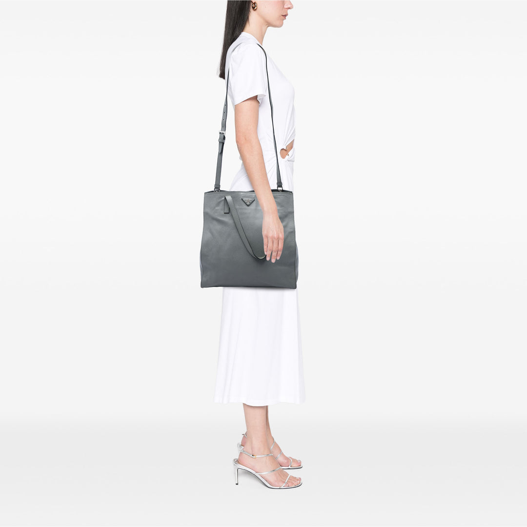 Prada Cabas Saffiano Moyen Gris – vue 5 – GABY PARIS