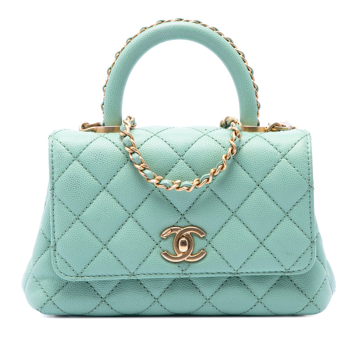 Chanel Extra Mini Matelassé Caviar Coco sac à anse supérieure