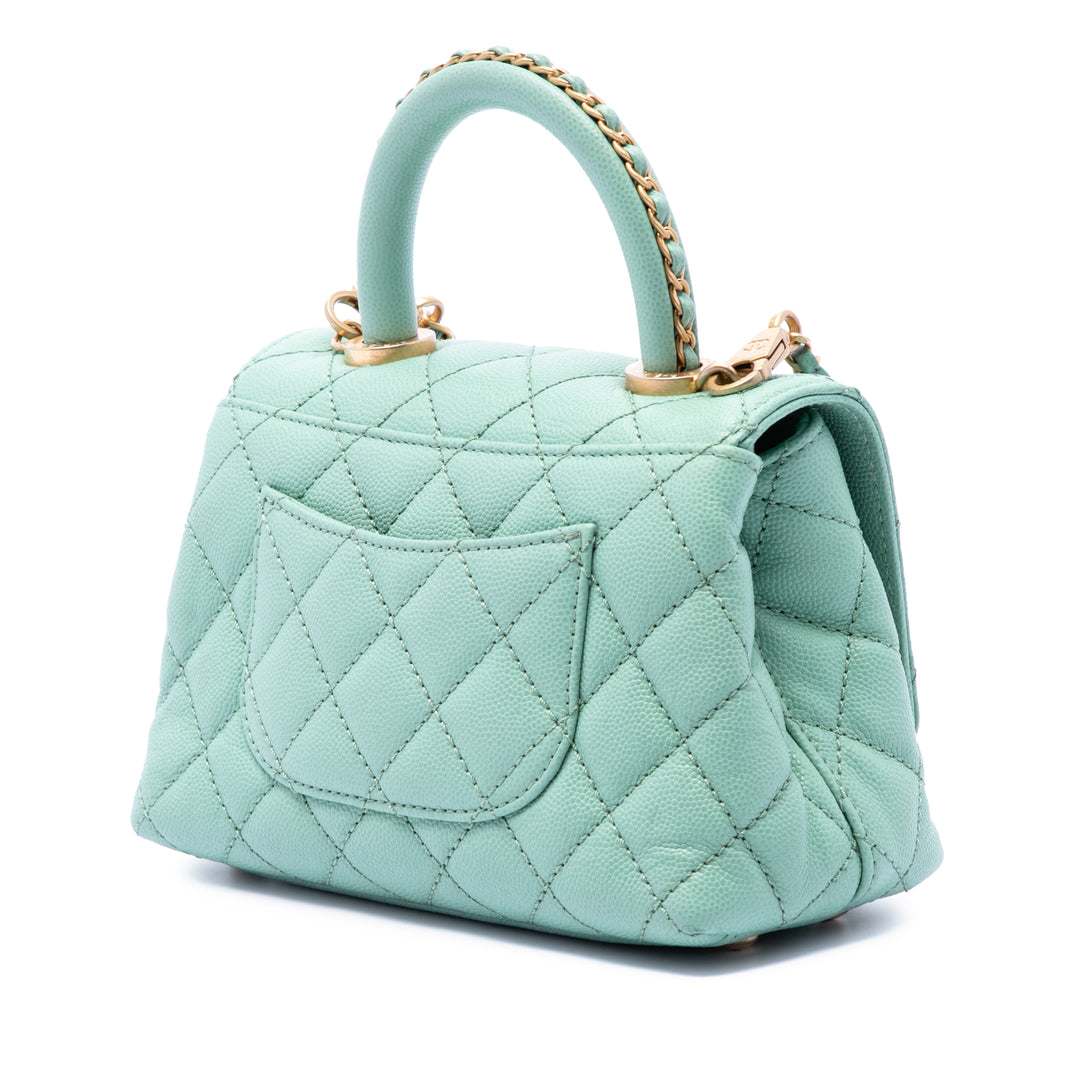 Chanel Extra Mini Matelassé Caviar Coco sac à anse supérieure