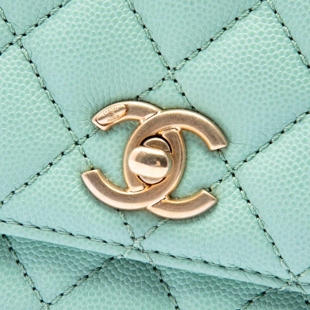 Chanel Extra Mini Matelassé Caviar Coco sac à anse supérieure