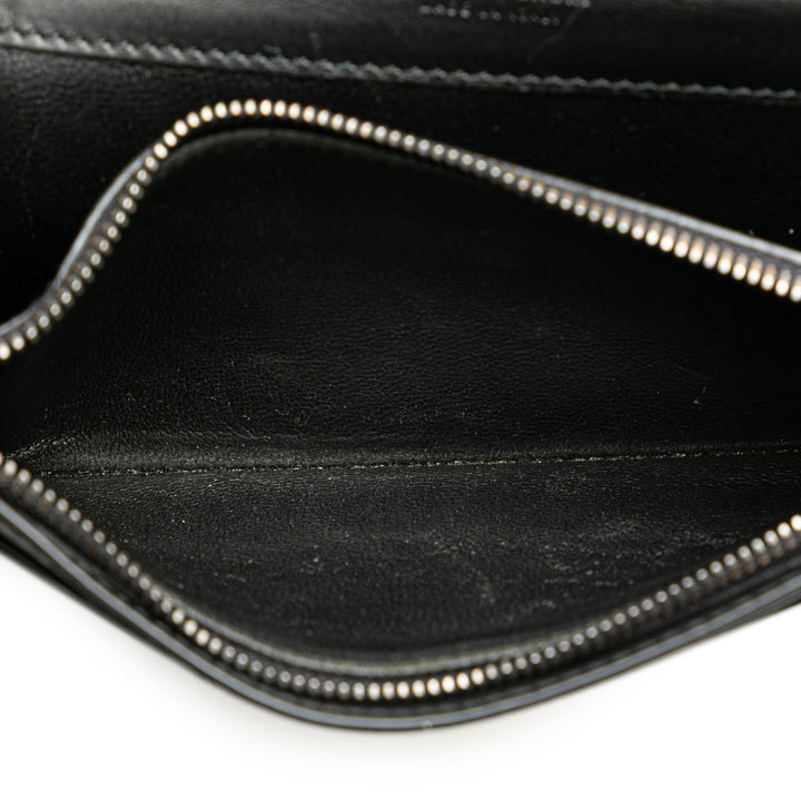 Nappa Intrecciato Continental Flap Wallet Black - Gaby Paris
