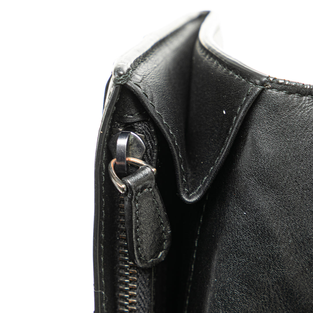 Nappa Intrecciato Continental Flap Wallet Black - Gaby Paris