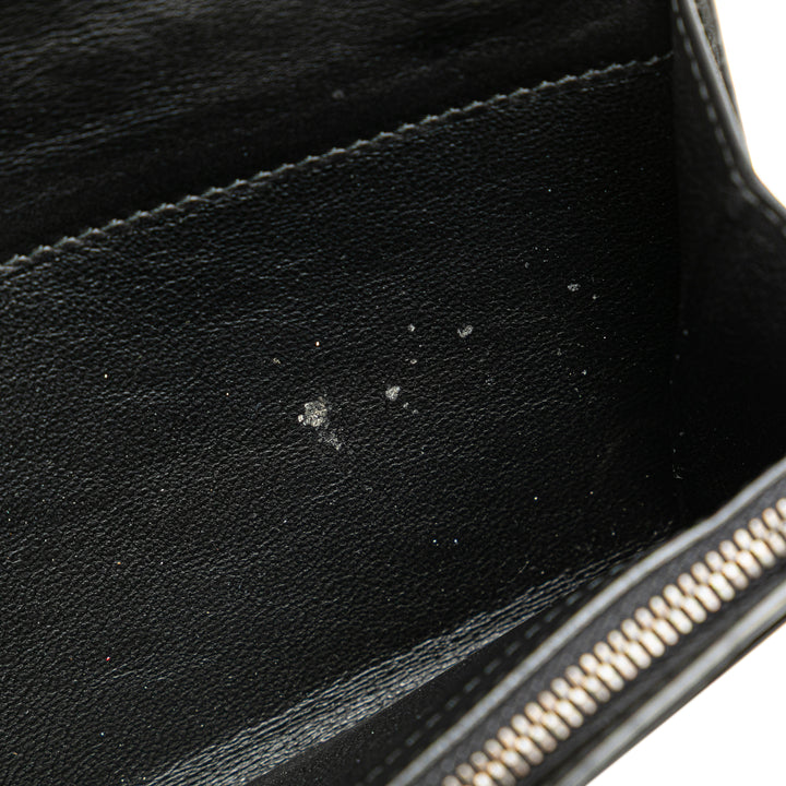Nappa Intrecciato Continental Flap Wallet Black - Gaby Paris