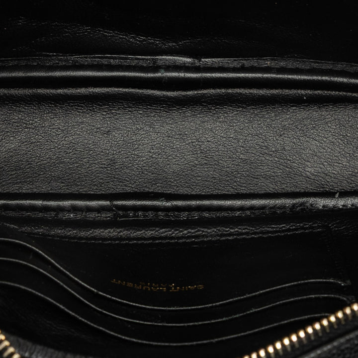 Saint Laurent Sac caméra Grain de Poudre Chevron Lou Monogram Mini Noir – vue 4 – GABY PARIS
