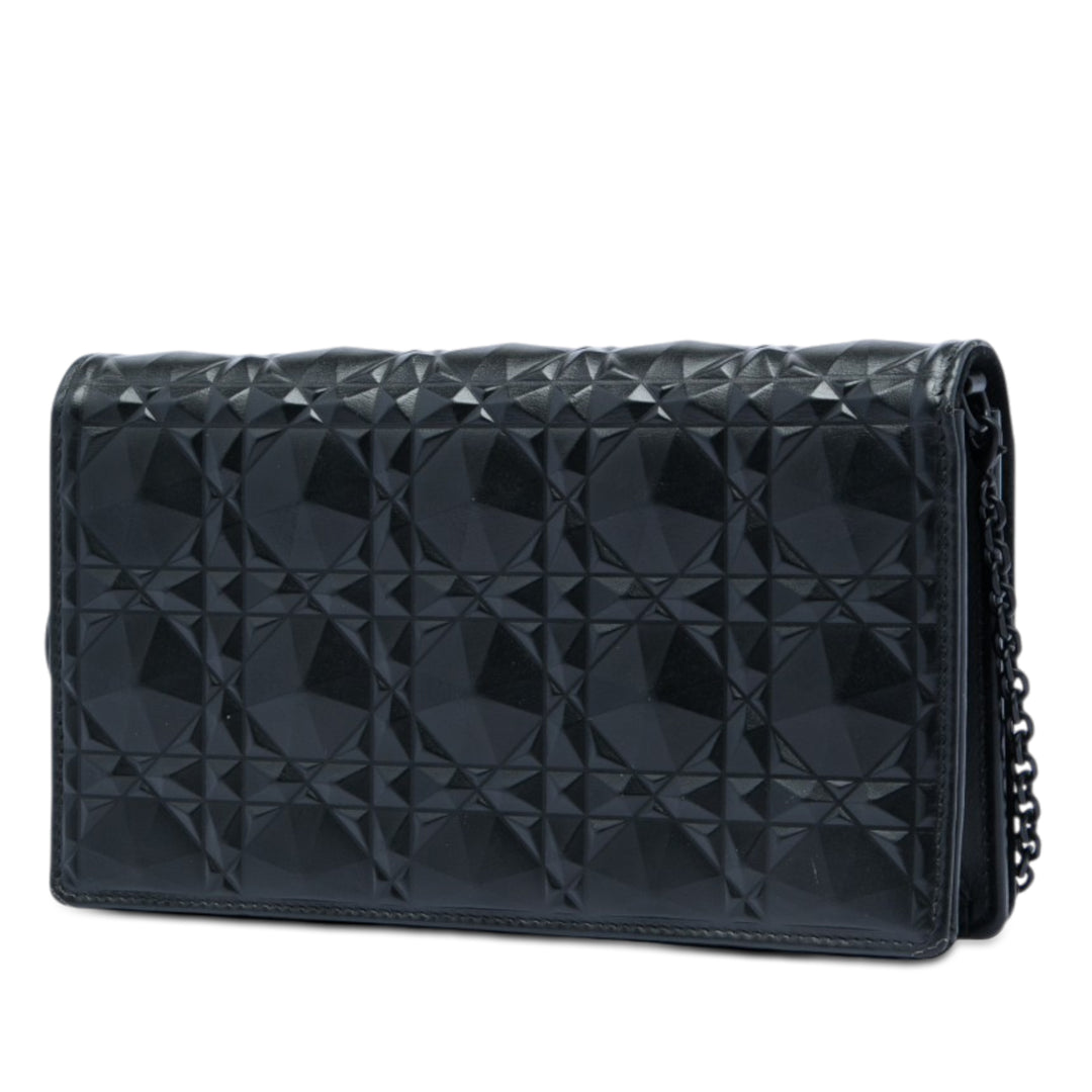 Dior Cuir de veau Cannage Diamond Lady Dior Wallet on Chain