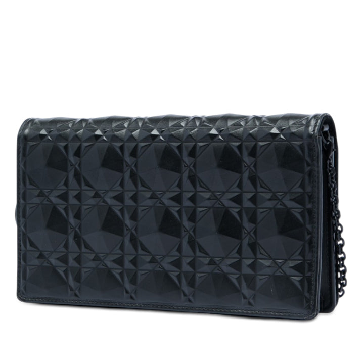 Dior Cuir de veau Cannage Diamond Lady Dior Wallet on Chain