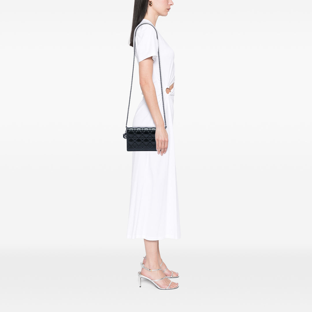 Dior Cuir de veau Cannage Diamond Lady Dior Wallet on Chain