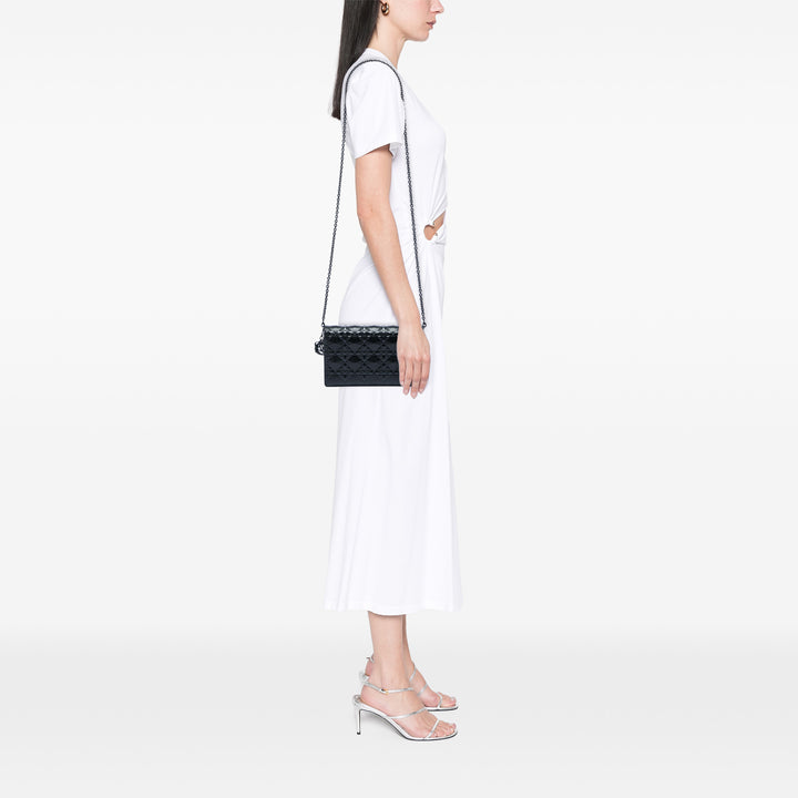 Dior Cuir de veau Cannage Diamond Lady Dior Wallet on Chain