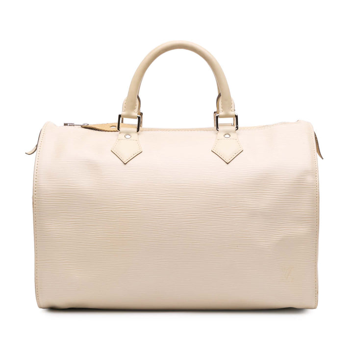 Louis Vuitton Epi Speedy 35 Blanc