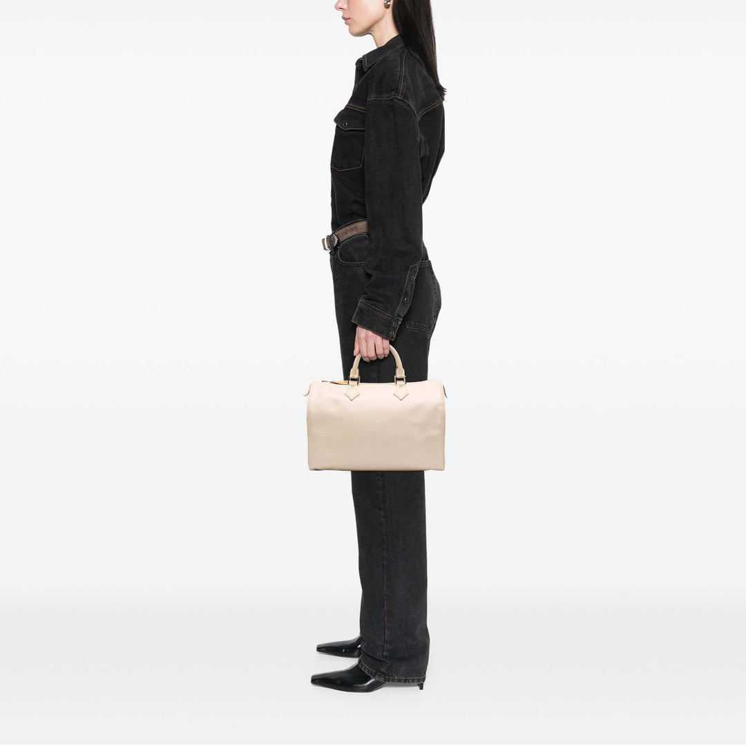 Louis Vuitton Epi Speedy 35 Blanc