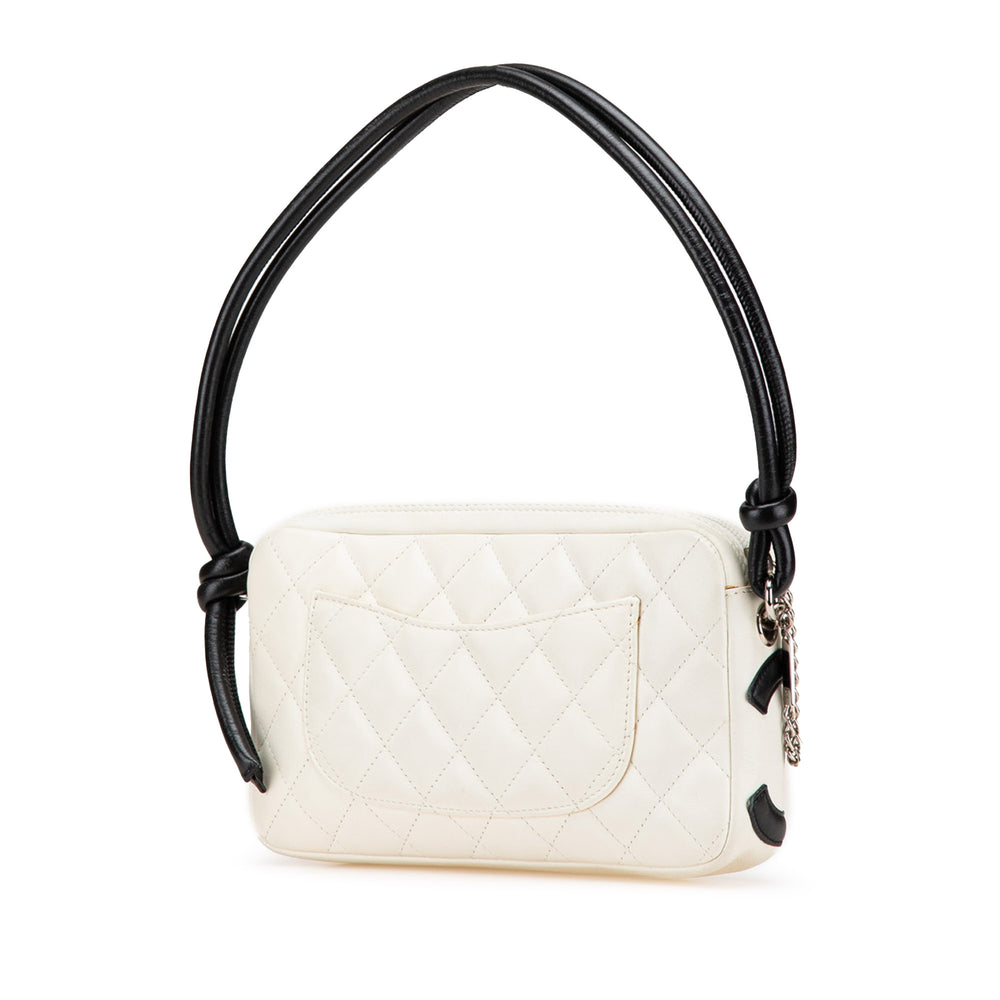Lambskin Cambon Ligne Pochette White - Gaby Paris