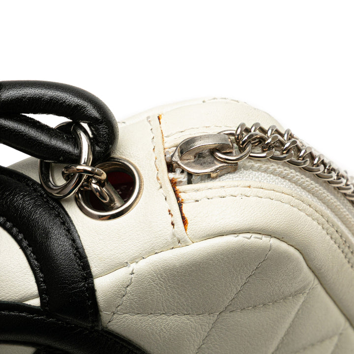 Lambskin Cambon Ligne Pochette White - Gaby Paris
