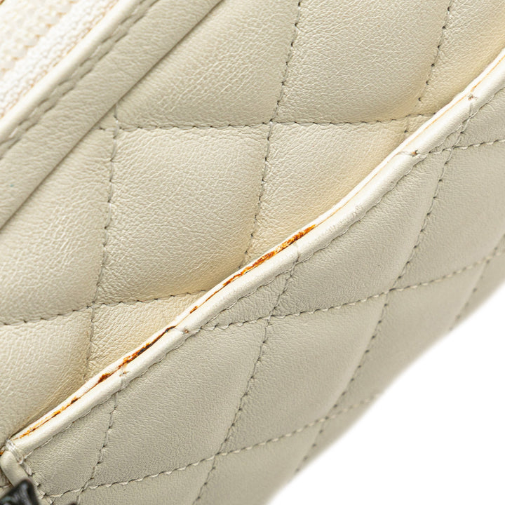 Lambskin Cambon Ligne Pochette White - Gaby Paris