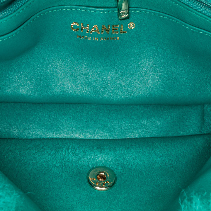 Chanel Small Shearling Single Flap Green - GABY PARIS