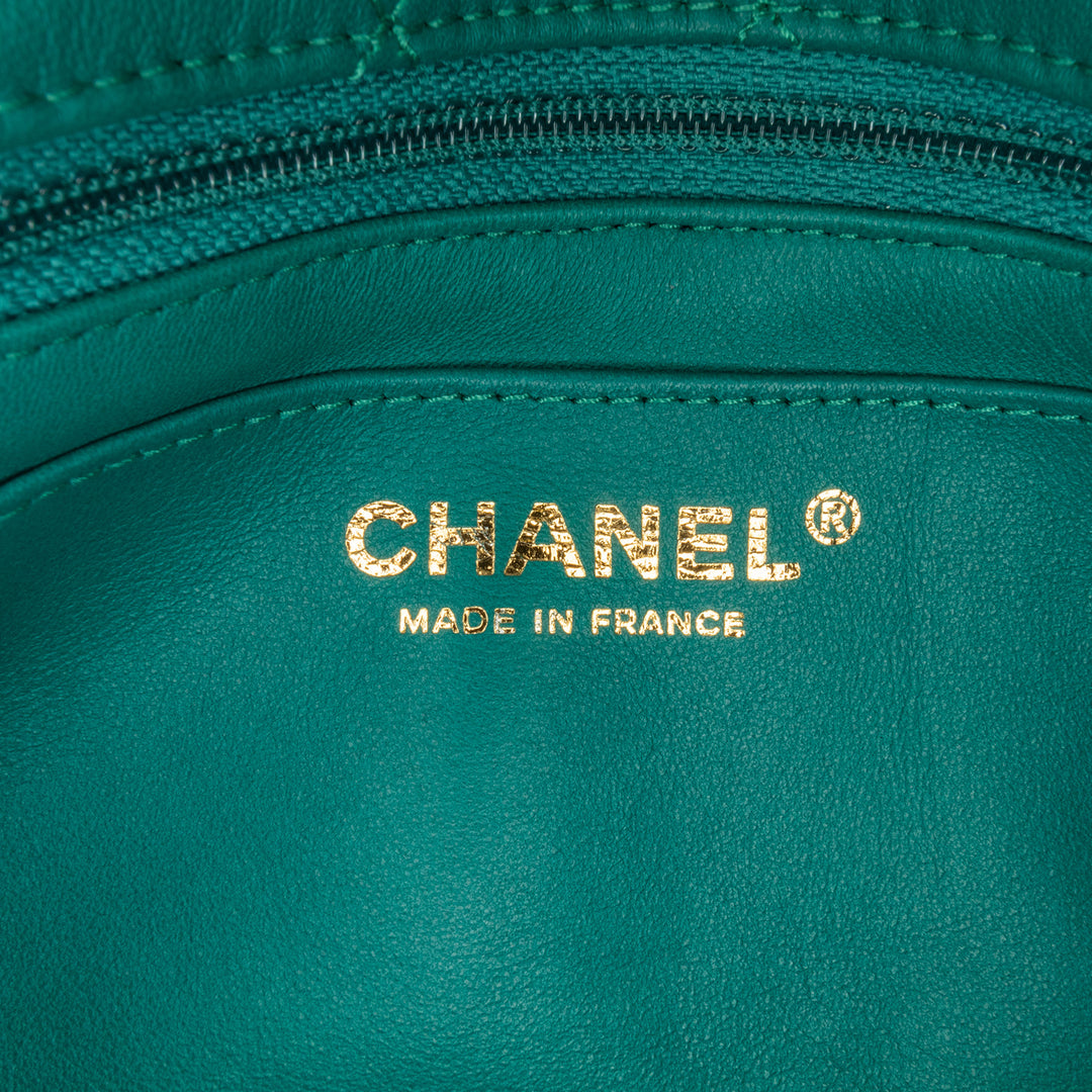 Chanel Small Shearling Single Flap Green - GABY PARIS