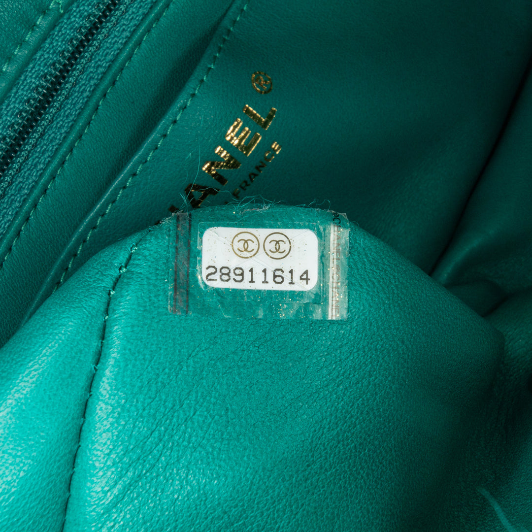 Chanel Small Shearling Single Flap Green - GABY PARIS