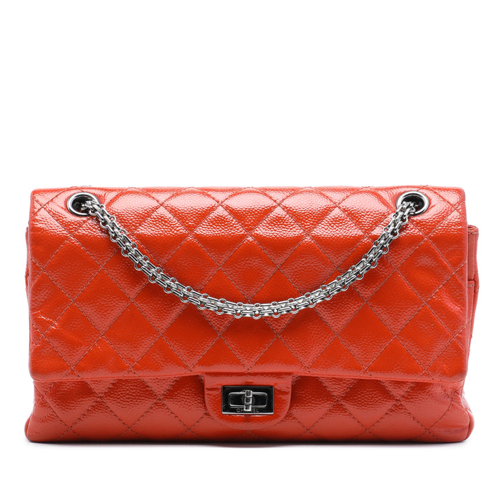 Matelassé Reissue 2.55 Double rabat 226 Cuir caviar Orange
