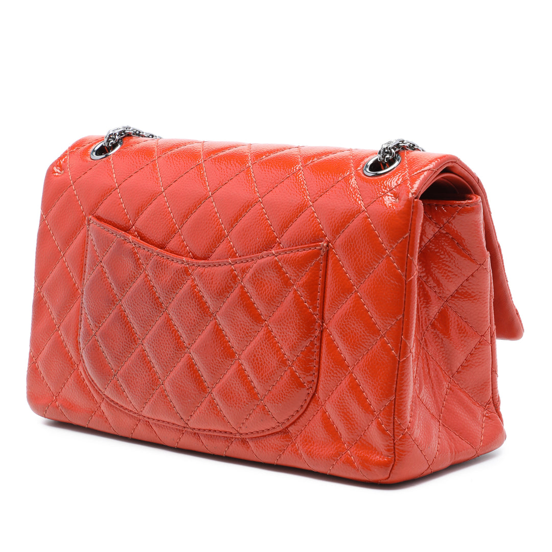 Matelassé Reissue 2.55 Double rabat 226 Cuir caviar Orange