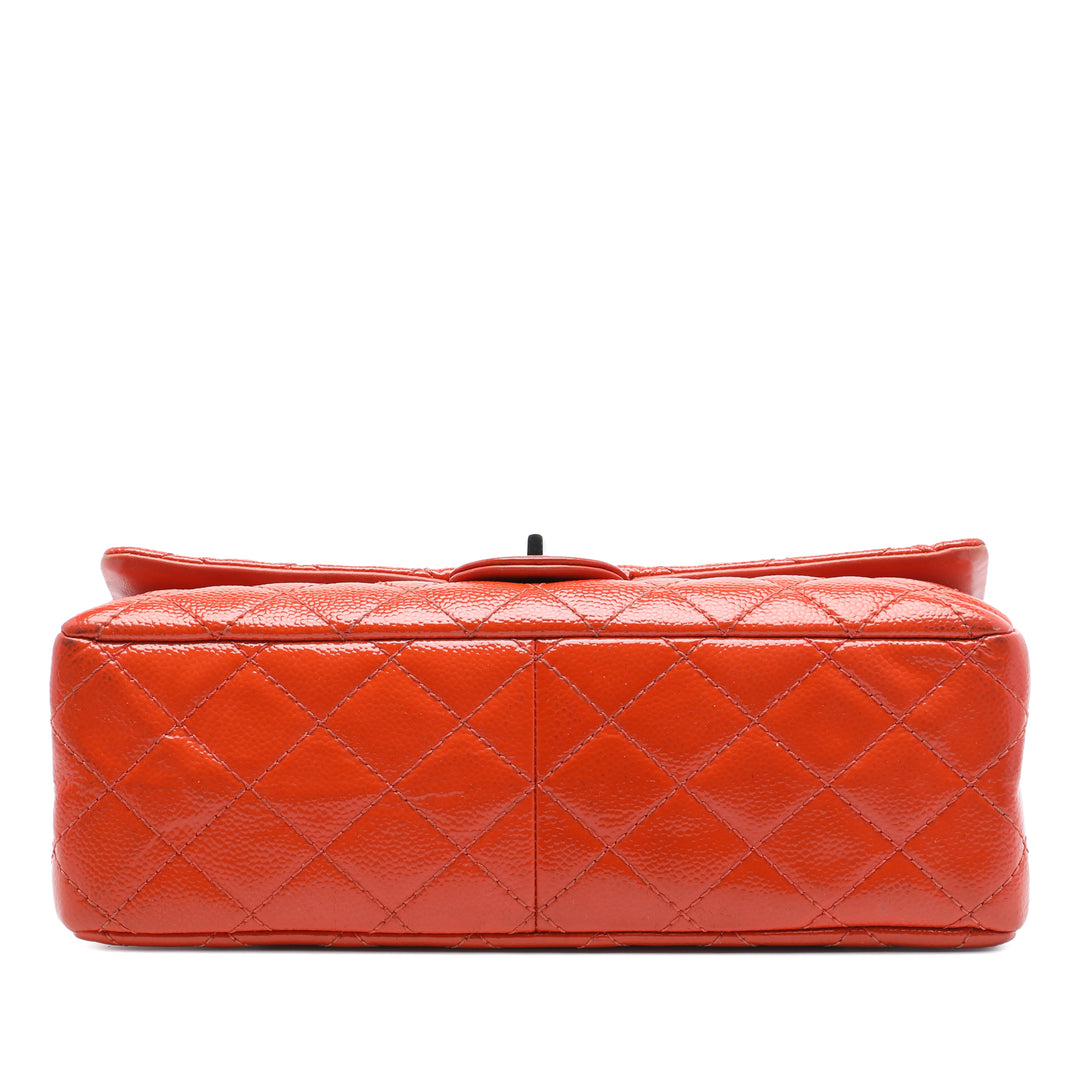 Matelassé Reissue 2.55 Double rabat 226 Cuir caviar Orange
