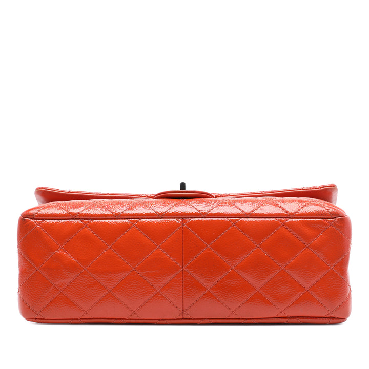 Matelassé Reissue 2.55 Double rabat 226 Cuir caviar Orange