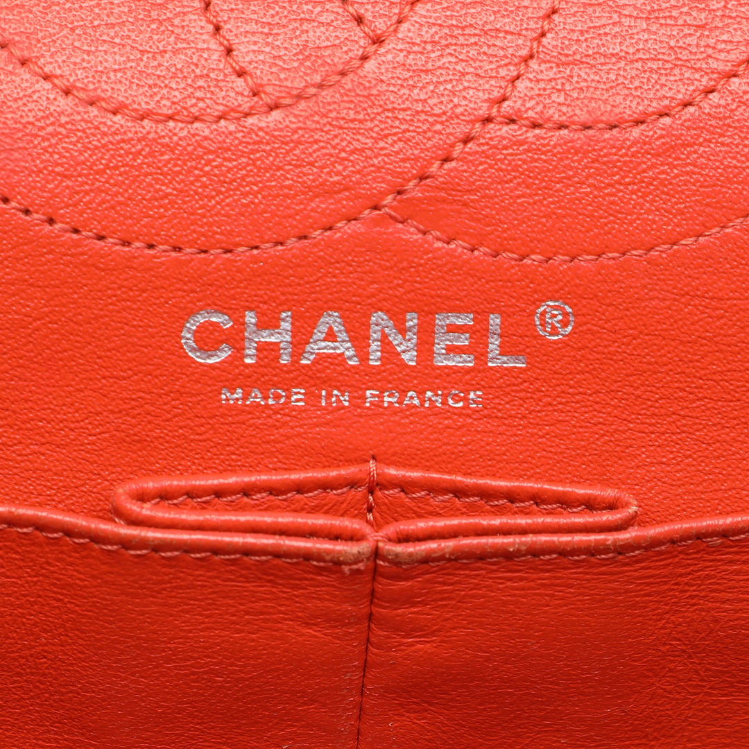 Matelassé Reissue 2.55 Double rabat 226 Cuir caviar Orange