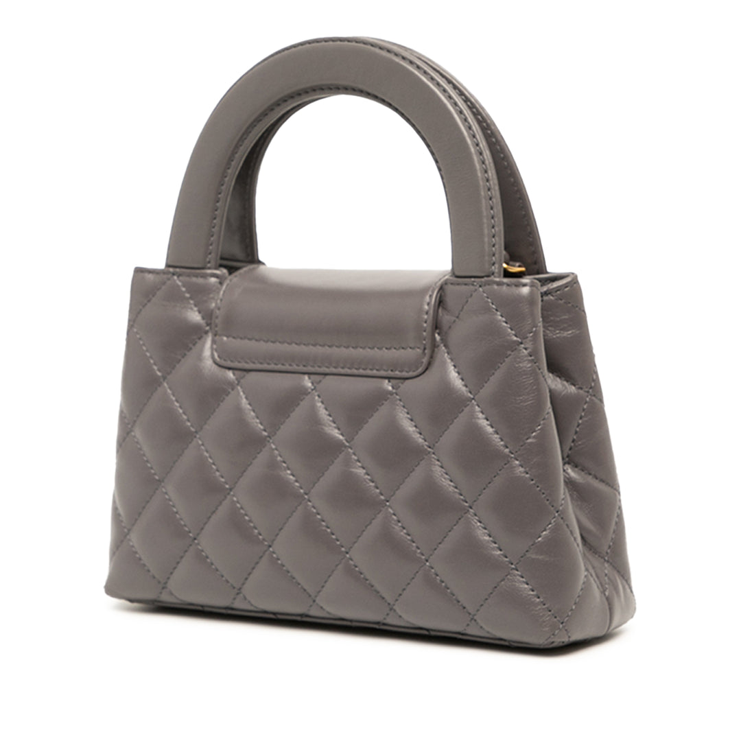 Chanel Cabas brillant vieilli Kelly Nano Cuir de veau Gris – vue 2 – GABY PARIS