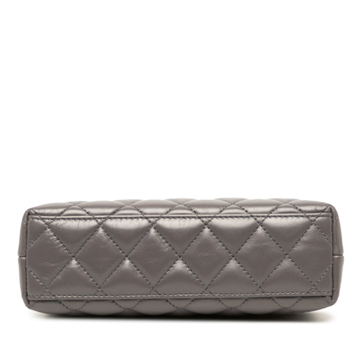 Chanel Cabas brillant vieilli Kelly Nano Cuir de veau Gris – vue 3 – GABY PARIS