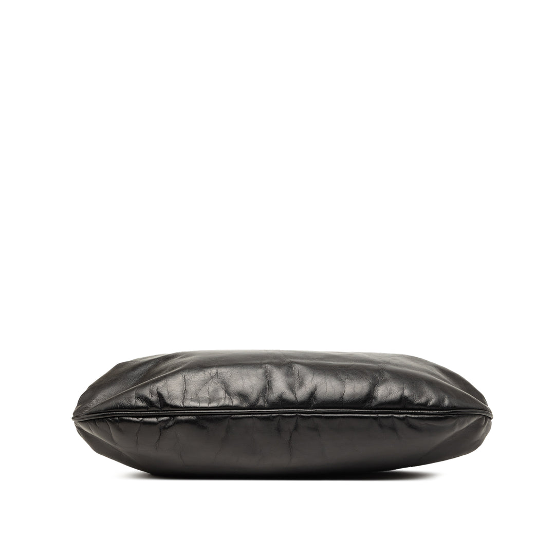 Chanel Glazed Cuir de veau Kiss Lock Frame Sac bandoulière