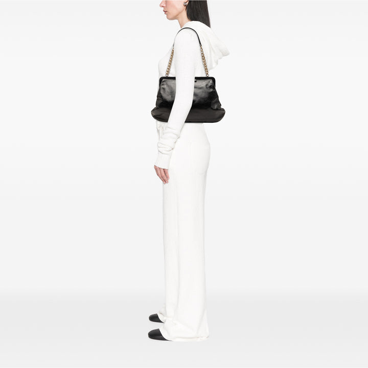 Chanel Glazed Cuir de veau Kiss Lock Frame Sac bandoulière