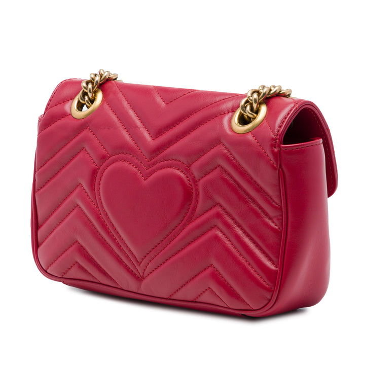 GG Marmont Matelasse Sac Petit Cuir de veau Rouge
