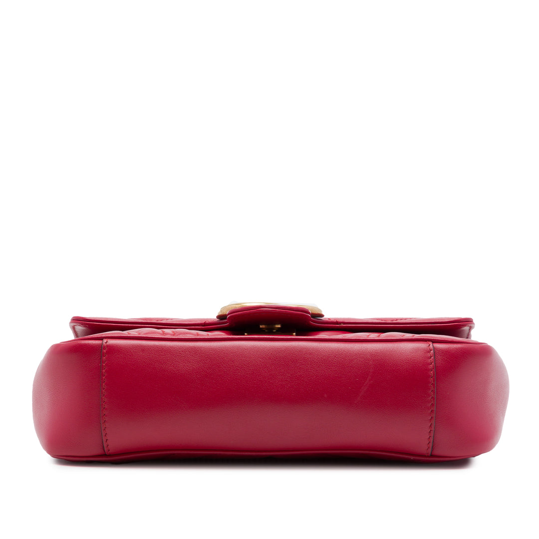 GG Marmont Matelasse Sac Petit Cuir de veau Rouge