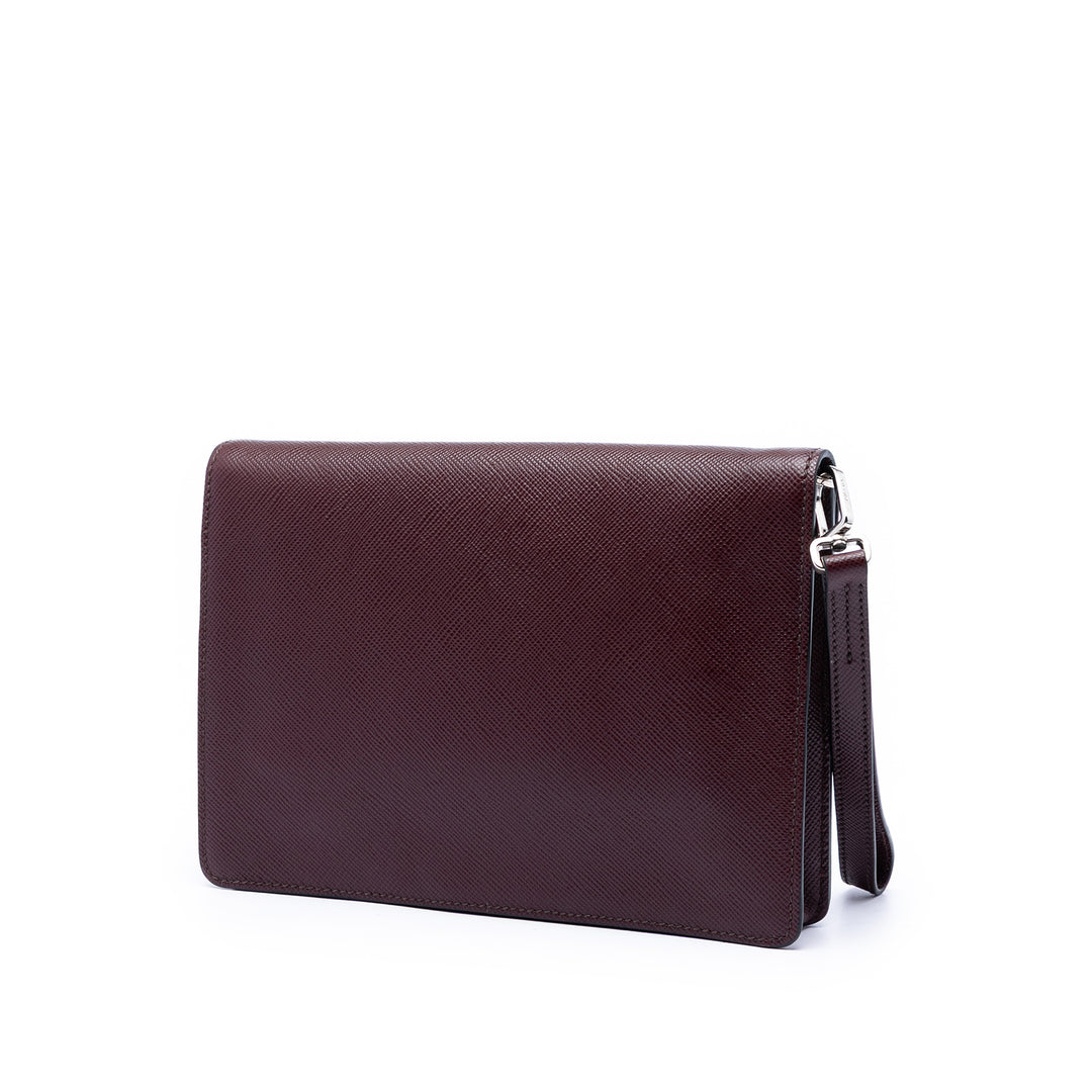 Prada Saffiano Double Lock Convertible Pochette