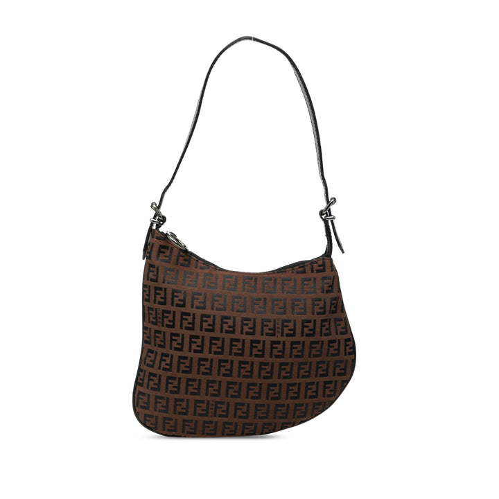 Fendi Sac porté épaule Zucchino Oyster Marron – vue principale – GABY PARIS