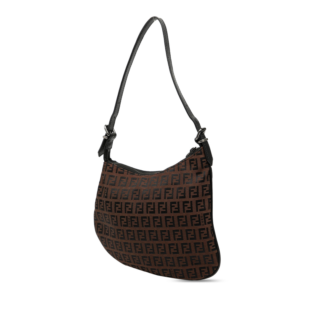 Fendi Sac porté épaule Zucchino Oyster Marron – vue 2 – GABY PARIS