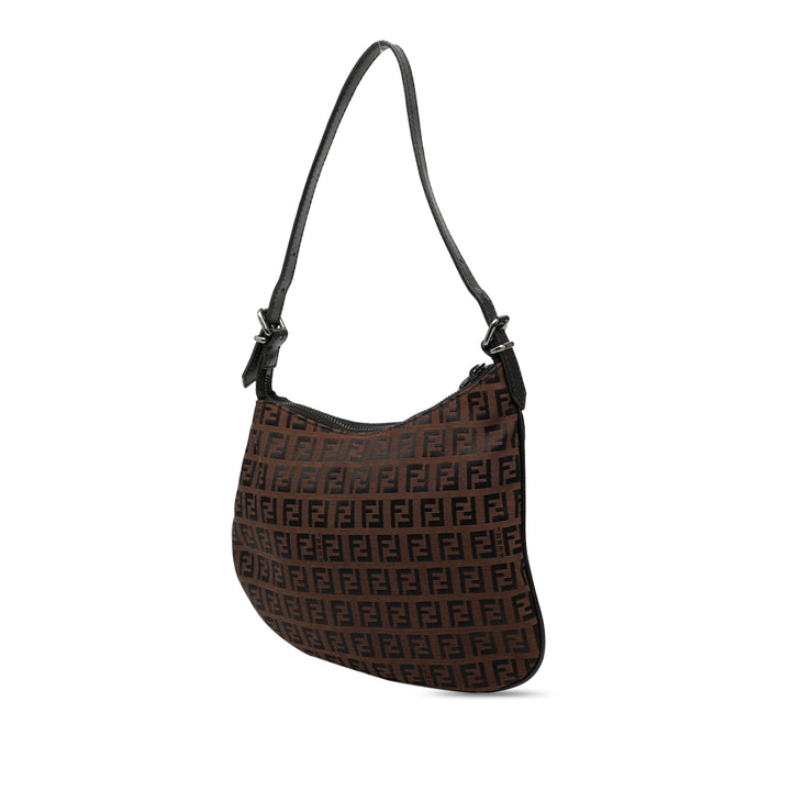 Fendi Sac porté épaule Zucchino Oyster Marron – vue 2 – GABY PARIS