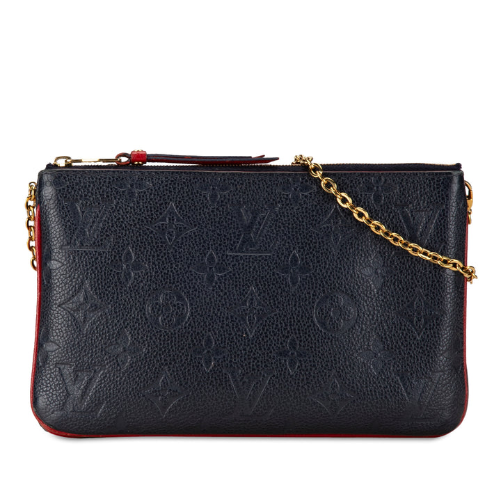 Monogram Empreinte Double Zip Pochette Blue - Gaby Paris