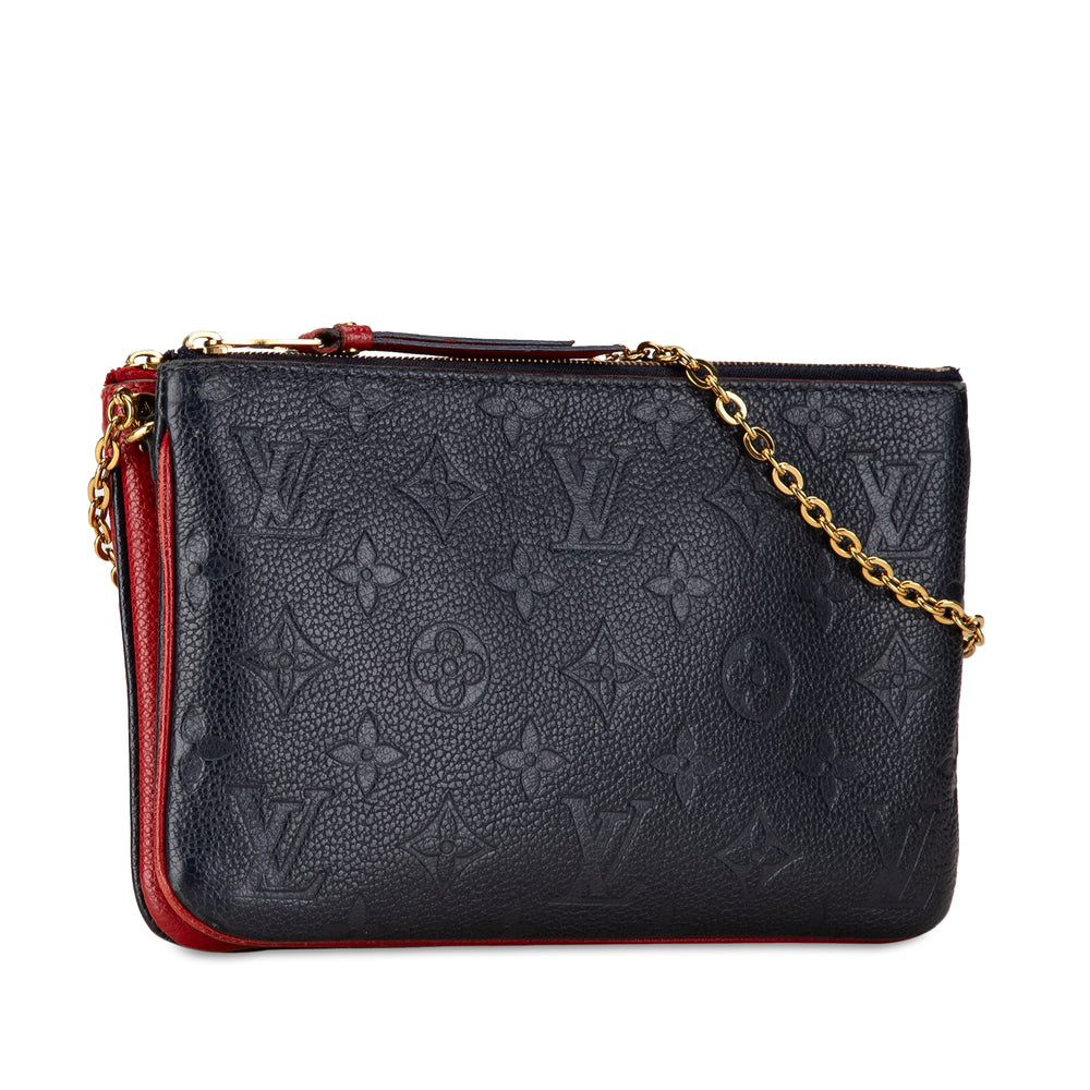 Monogram Empreinte Double Zip Pochette Blue - Gaby Paris